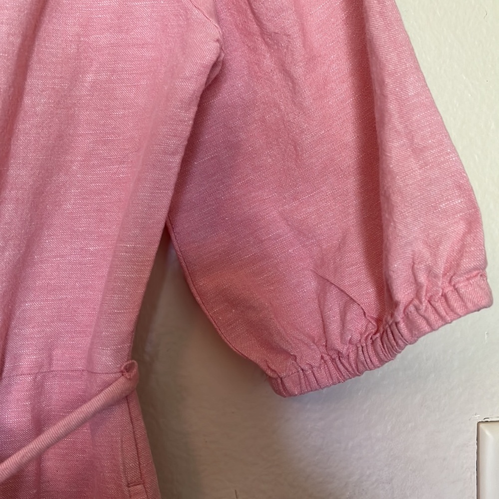 Madewell jumpsuit linen/ cotton blend pink xxs - Picture 3 of 9
